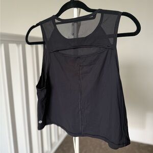 Black lululemon athletica Sculpt Cropped Tank Top with Back Vent